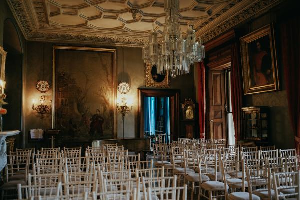 Empty ceremonial setting chairs