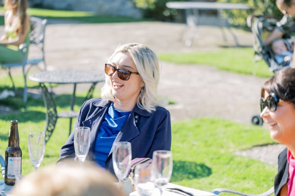 Woman wearing sunglasses in the sun