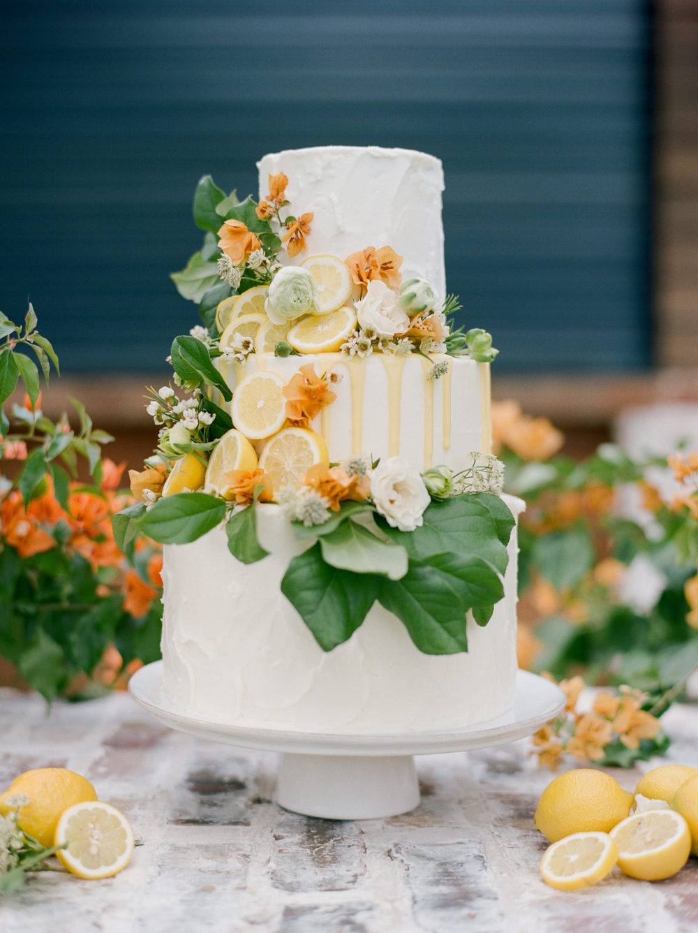 citrus wedding cake, lemon wedding cake, orange wedding cake, orange slice wedding cake, summer wedding cake