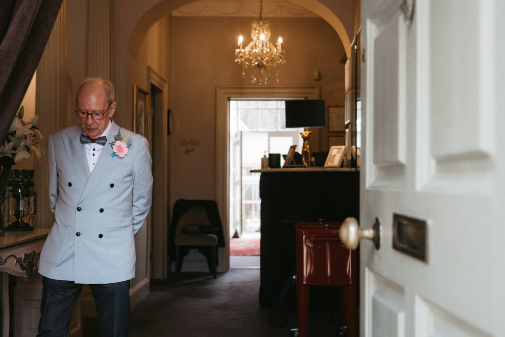 Father of the bride awaits his daughter