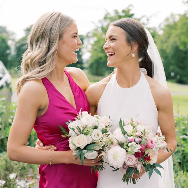 pink bridesmaids dresses