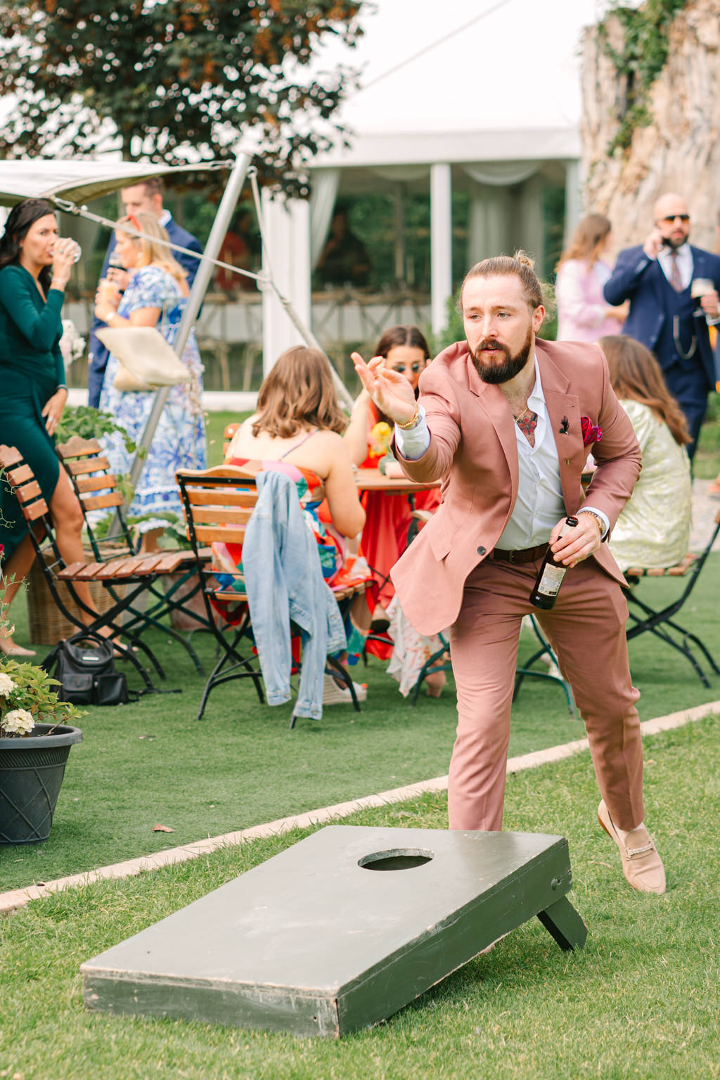 Guests playing wedding games