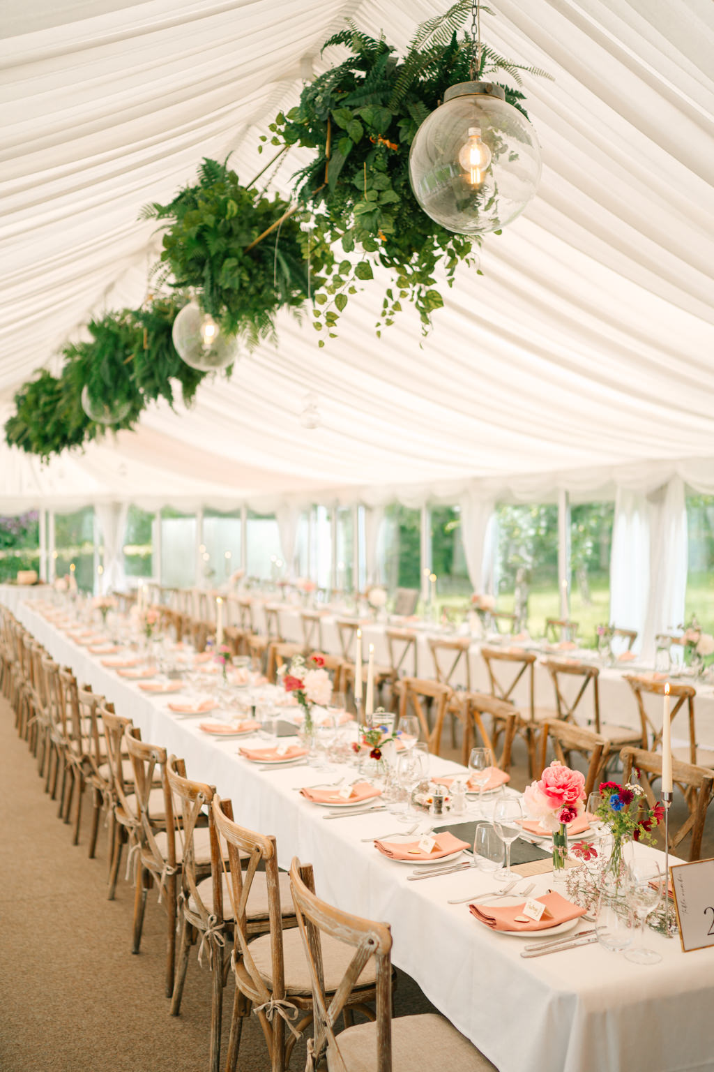 Empty dining room ballroom setting for guests