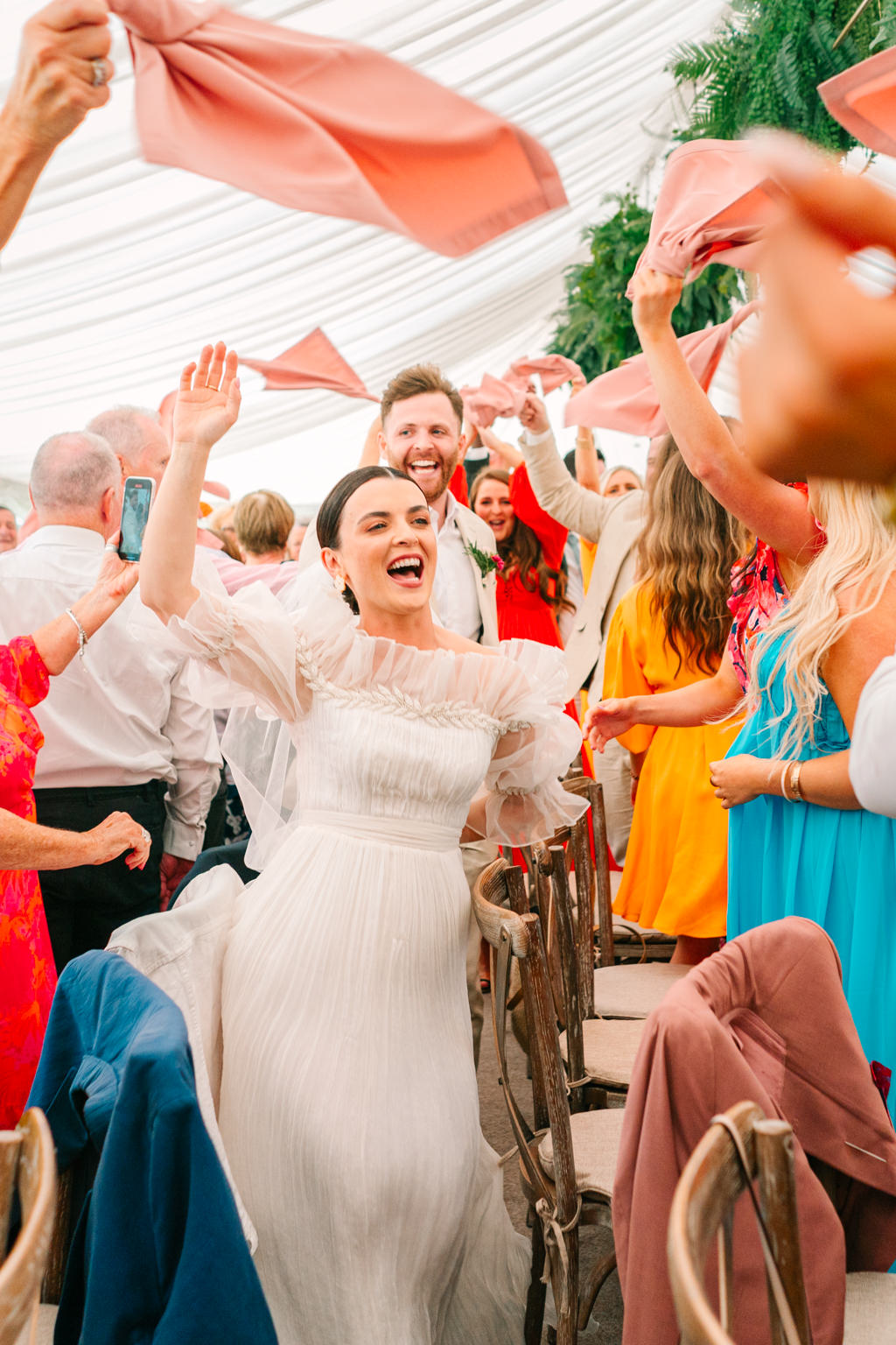 Bride dances with guests