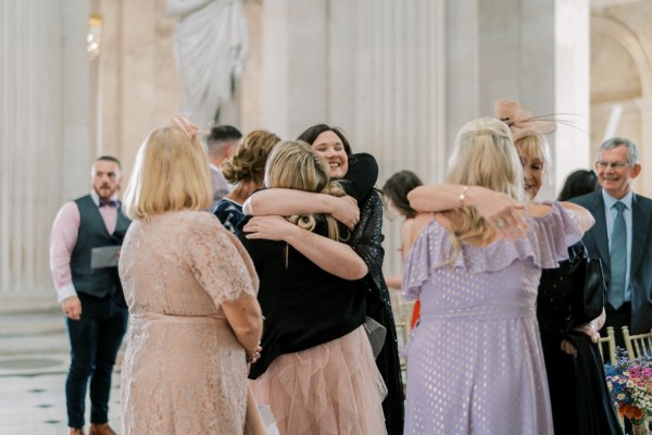 Family members hugging each other