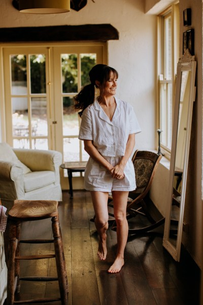 Bride ready with hair and makeup