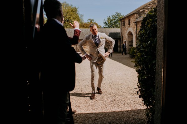 Groom enters ceremony room