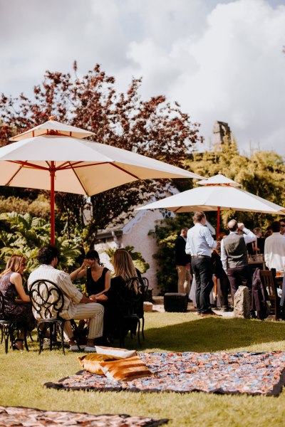 Atmosphere shot guests under marquee tents