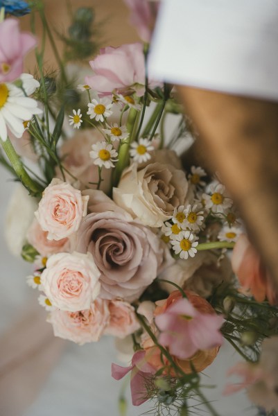 Pink roses flowers bouquet