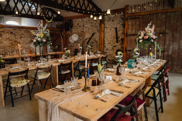 Interior table ballroom setting decor wooden