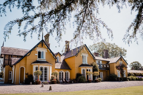 Exterior wedding venue yellow