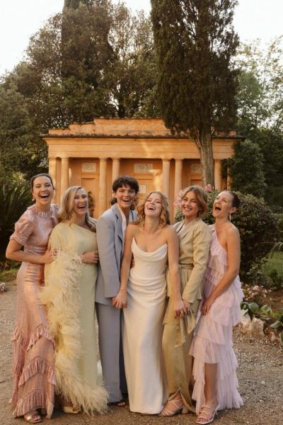 pastel bridesmaids, pastel rainbow bridesmaids, pretty bridesmaids dresses, pastel bridesmaids, dresses, pink bridesmaids dresses, lemon bridesmaids dresses