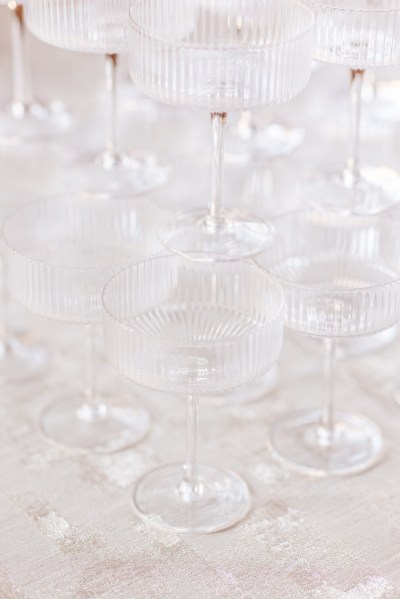 Close up of prosecco glasses