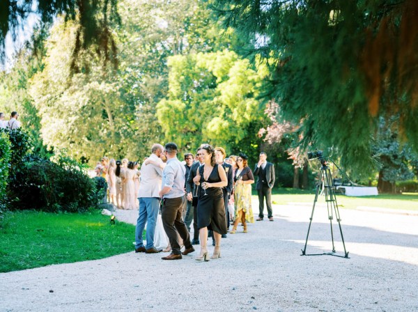 Atmosphere shot of guests hugging