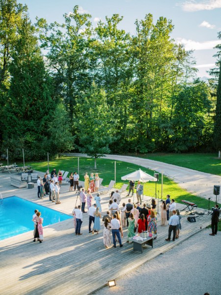 atmosphere shot pool and guests outside