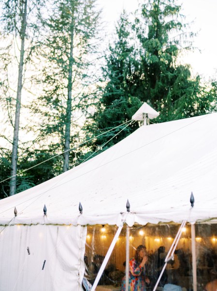 exterior marquee tent view grass and trees