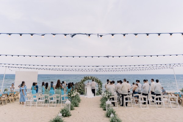 wide shot of ceremony aisle