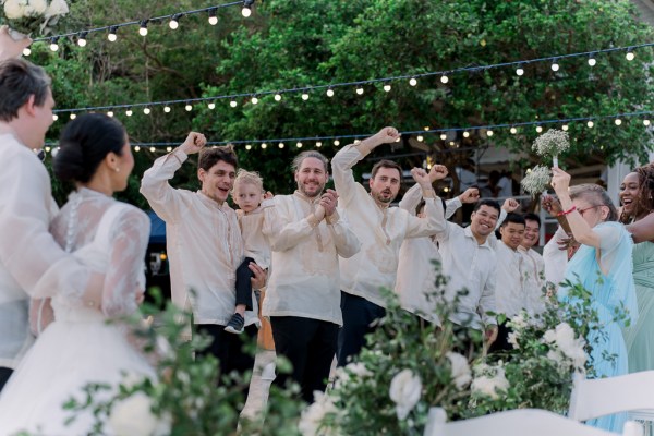 groomsmen all clap