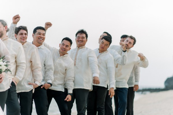 groomsmen all cheer celebrate