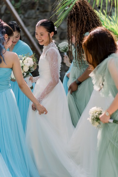 bride and bridesmaids