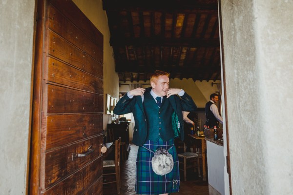 groom in kilt is ready for wedding