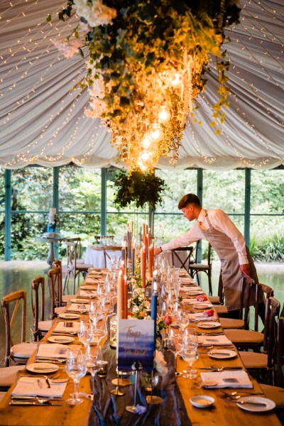 dining room table marquee interior cutlery