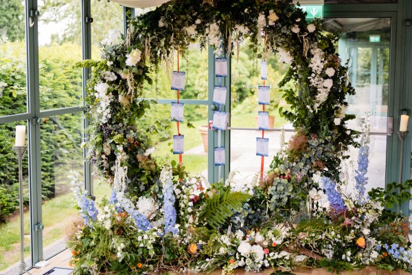 circular flower bed at alter