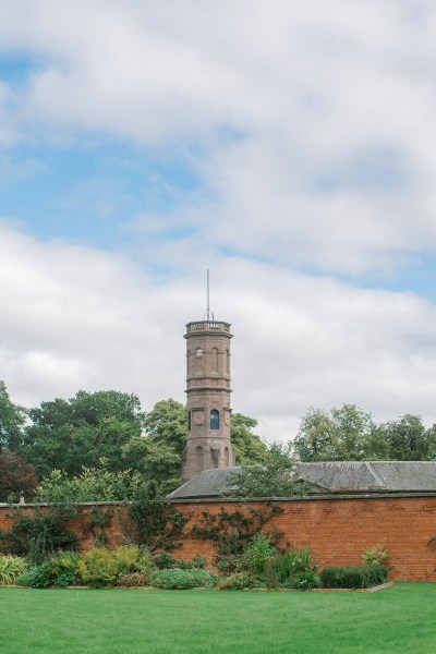 exterior garden view castle wedding venue