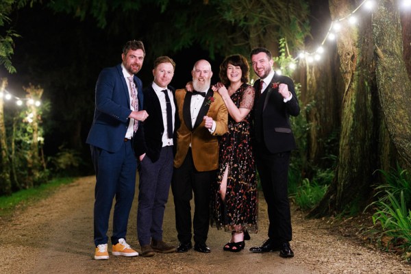 groom and guests for a photo