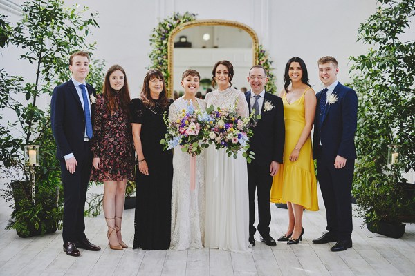 Brides woman in yellow friends portrait