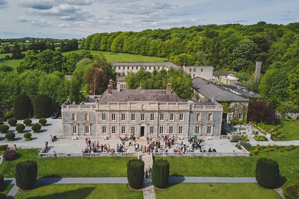 Drone footage of wedding venue