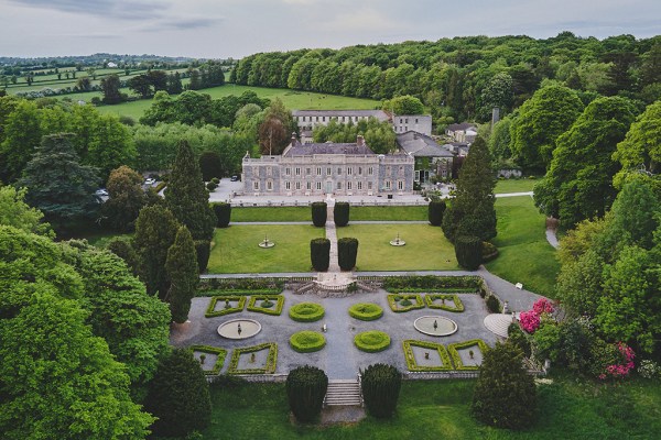 Drone footage of wedding venue