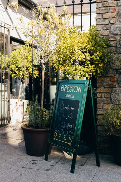 sign for wedding venue restaurant outside