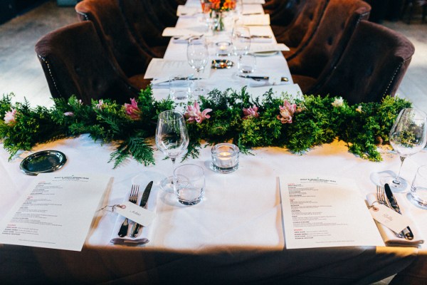 menu setting table flowers cutlery dining room food