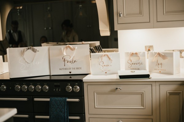 interior kitchen decor with presents on table top