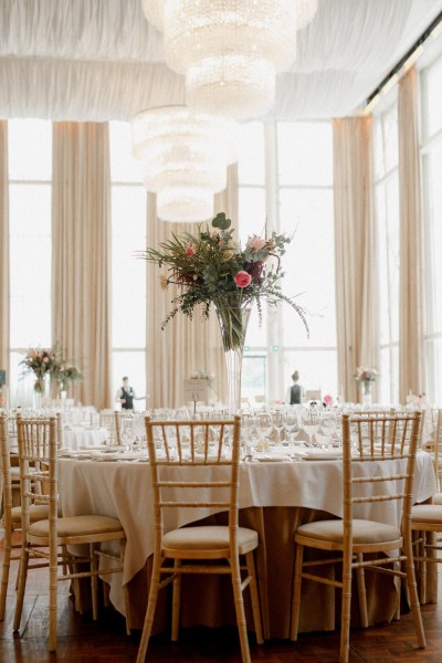 empty dining room ballroom table setting