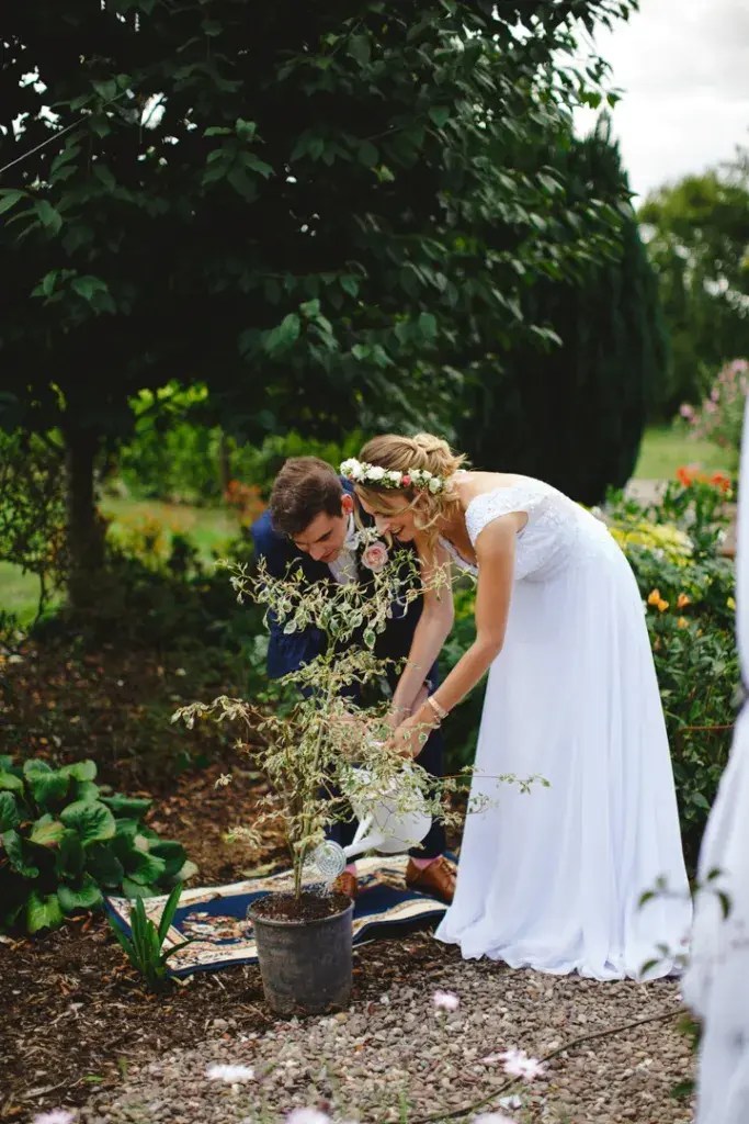 Tree Planting Unity Ritual at Wedding Ceremony | See more on OneFabDay.com