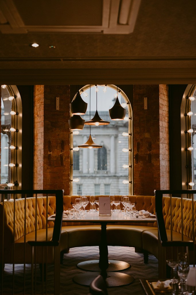 table setting interior large window dining room