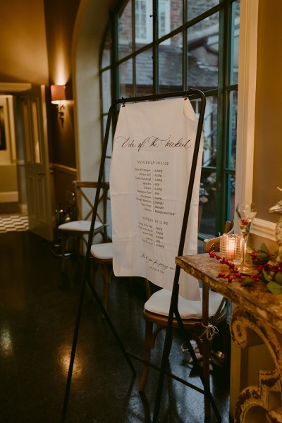 seating arrangement details for guests