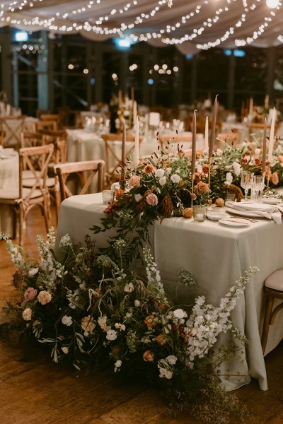 interior dining room table setting lights and candles