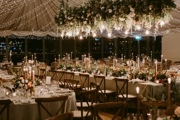 interior dining room table setting lights and candles