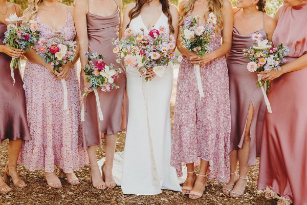 Bridesmaids in pink, pink bridesmaids, pink bridesmaids dresses, pretty in pink bridesmaids, pink bridal party