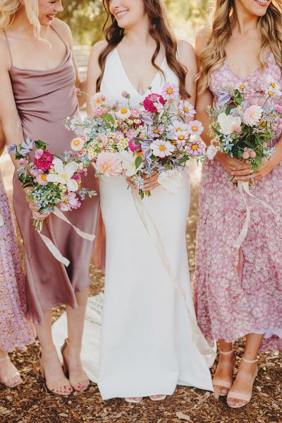 Bridesmaids in pink, pink bridesmaids, pink bridesmaids dresses, pretty in pink bridesmaids, pink bridal party