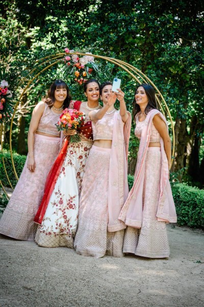 Bridesmaids in pink, pink bridesmaids, pink bridesmaids dresses, pretty in pink bridesmaids, pink bridal party