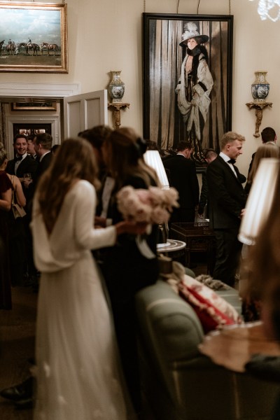 guests dancing on the dancefloor with bride