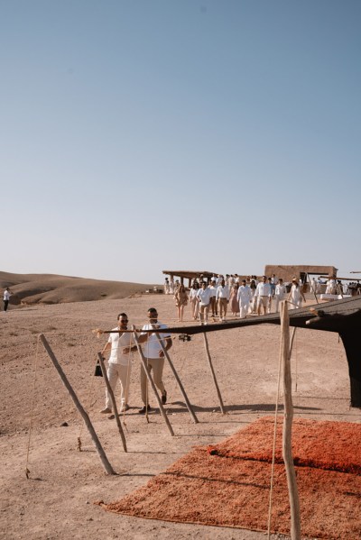 guests in a line heading to ceremony