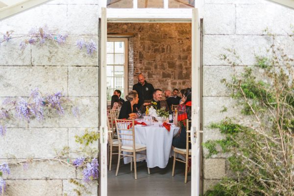 ballroom from the outside guests and table