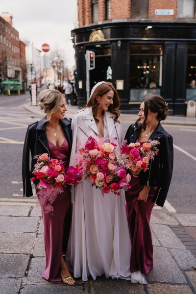 Bridesmaids in pink, pink bridesmaids, pink bridesmaids dresses, pretty in pink bridesmaids, pink bridal party