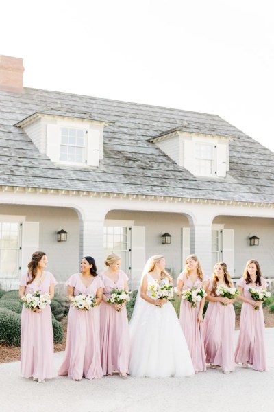 Bridesmaids in pink, pink bridesmaids, pink bridesmaids dresses, pretty in pink bridesmaids, pink bridal party