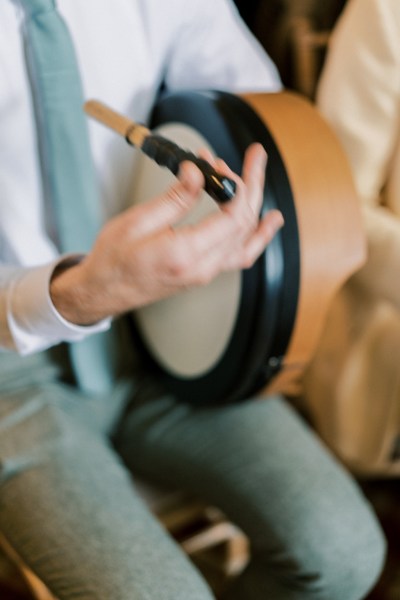 A man playing a bodhran